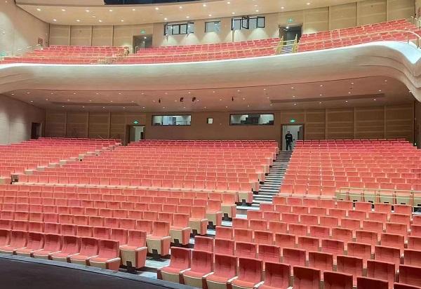 Fumei Auditorium chair with single leg project