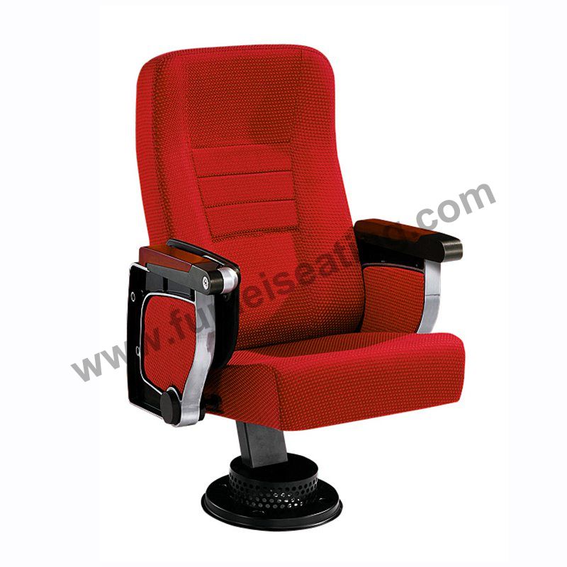 Single Leg Red Fabric High Back Theater Seats FM-213