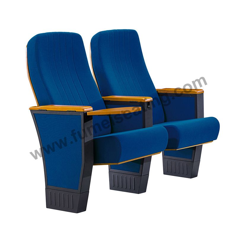Blue Fabric Auditorium Chair With Writing Pad FM-2010