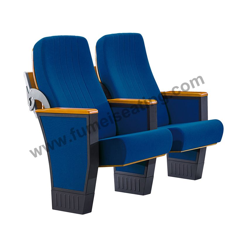 Blue Fabric Auditorium Chair With Writing Pad FM-2010