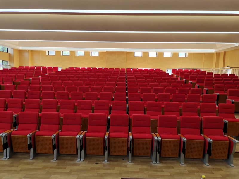 New project cases of auditorium chair with aluminum leg and ABS writing pad FM-272