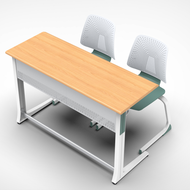 New school classroom double students chairs and table