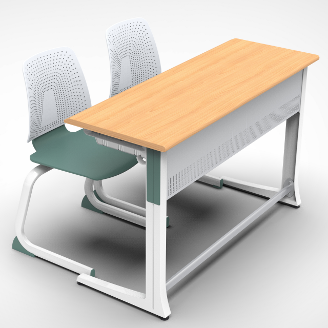 New school classroom double students chairs and table