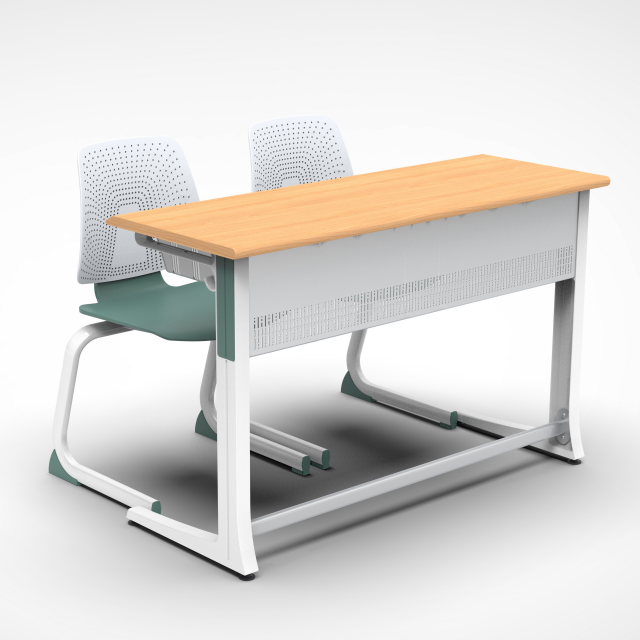 New school classroom double students chairs and table