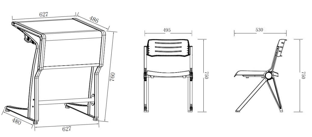 high quality aluminum desk and chair HT-860